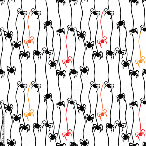 Spider with spiderweb seamless pattern for October hollyday