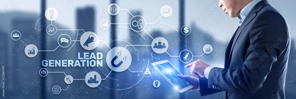 Lead Generation. Finding and identifying customers for your business products or services. Finance concept Lead Generation. Finding and identifying customers for your business products or services. Finance concept