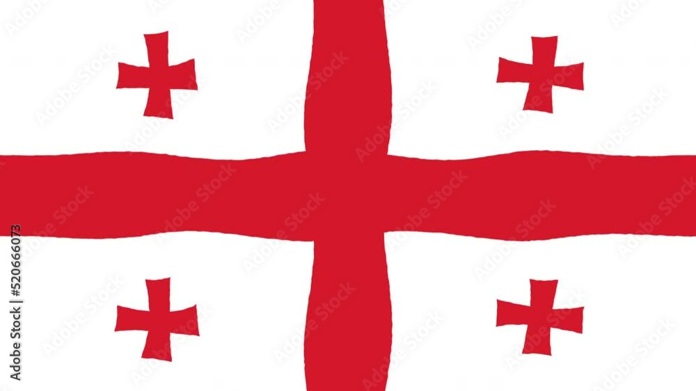 Waving Flag of Georgia, 4K Cartoon Animated Background. Georgian Flag Wave Motion Graphics Seamless Loop, Hand Drawn Style. Horizontal Video for Backgrounds, Streaming and Channels. Waving Flag of Georgia, 4K Cartoon Animated Background. Georgian Flag Wave Motion Graphics Seamless Loop, Hand Drawn Style. Horizontal Video for Backgrounds, Streaming and Channels.
