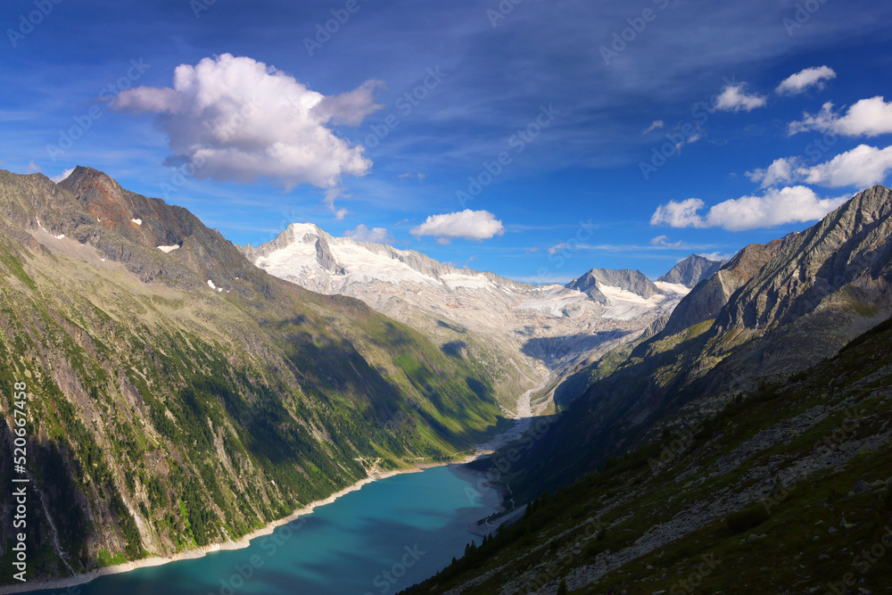Alpine summer landscape in the Ziller Alps, Austria, Europe
