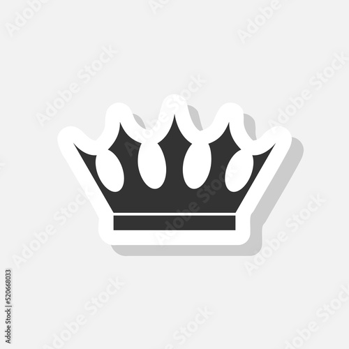 Queens crown sticker icon isolated on white