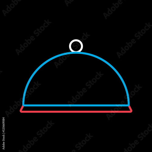 Cloche, food tray vector icon. Kitchen appliance