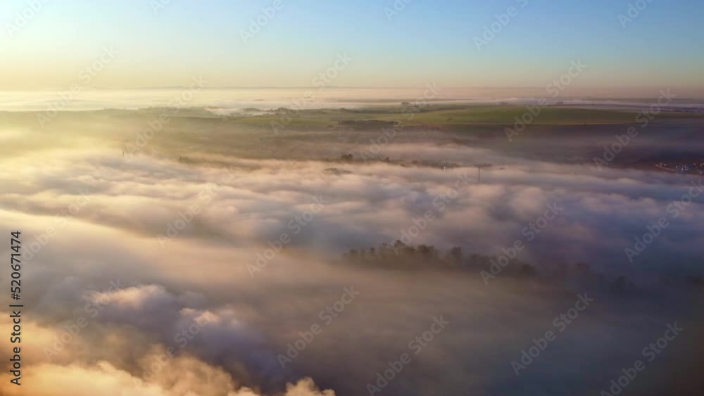 Fog, drone flight over a different weather condition with special fog covering a city in winter in Brazil, drone scene. Fog, drone flight over a different weather condition with special fog covering a city in winter in Brazil, drone scene.