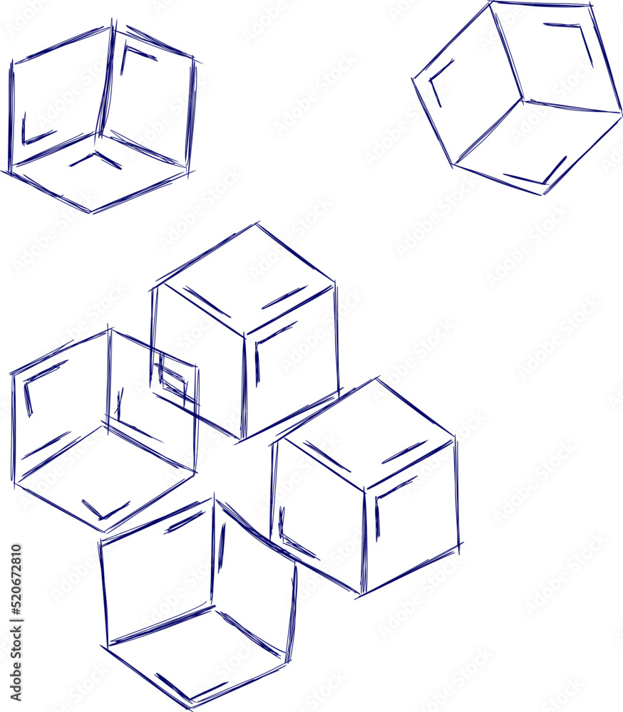 Hand drawn line ice cube, sugar, toys. Cold pieces, pieces of ice, doodle sketches. The review is illustrated with cubes. Vector illustration with cubes. Hand drawn line ice cube, sugar, toys. Cold pieces, pieces of ice, doodle sketches. The review is illustrated with cubes. Vector illustration with cubes.