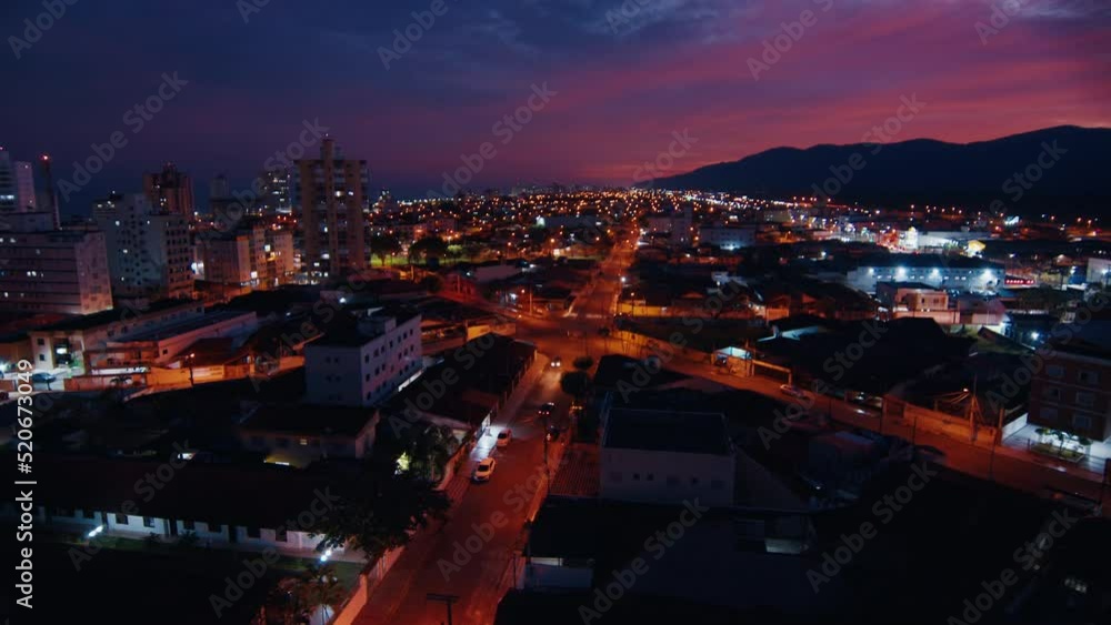 City of Praia Grande. Timelapse of the city of Praia Grande during sunset . Brazil. SP state City of Praia Grande. Timelapse of the city of Praia Grande during sunset . Brazil. SP state