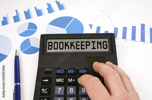 On documents with graphs and diagrams there is a calculator with the inscription - Bookkeeping