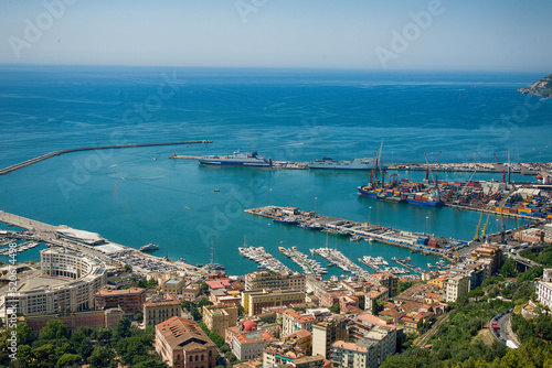 View of the seaport of Salerno
