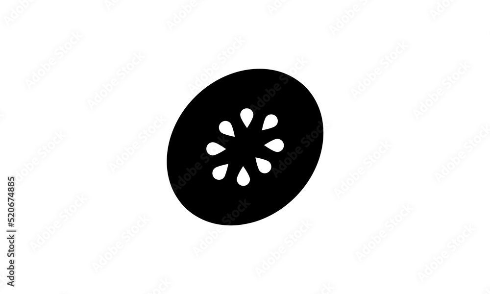 kiwi vector icon simple black and white eps 8