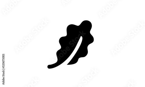oak leaf vector icon simple black and white eps 8 © Ryan