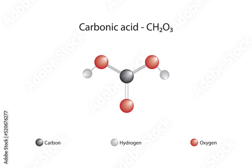Molecular formula and chemical structure of carbonic acid photo