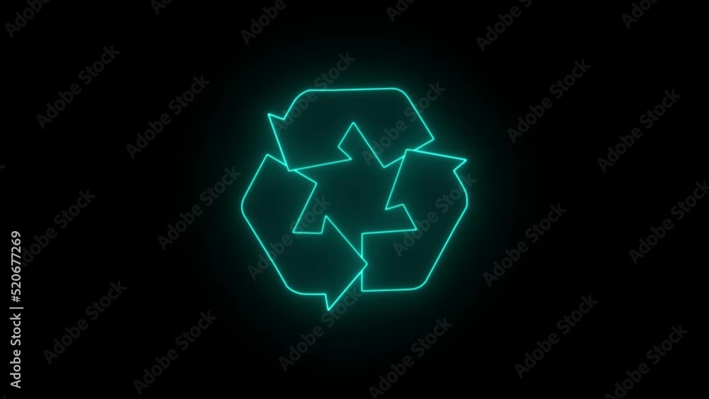 Neon Light Recycling Icon. Isolated on black background. Outline Clean Environment Concept illustration. Hand drawn recycle sign. Glowing neon line recycle sign. Glow Led Light icon
Neon Light Recycling Icon. Isolated on black background. Outline Clean Environment Concept illustration. Hand drawn recycle sign. Glowing neon line recycle sign. Glow Led Light icon