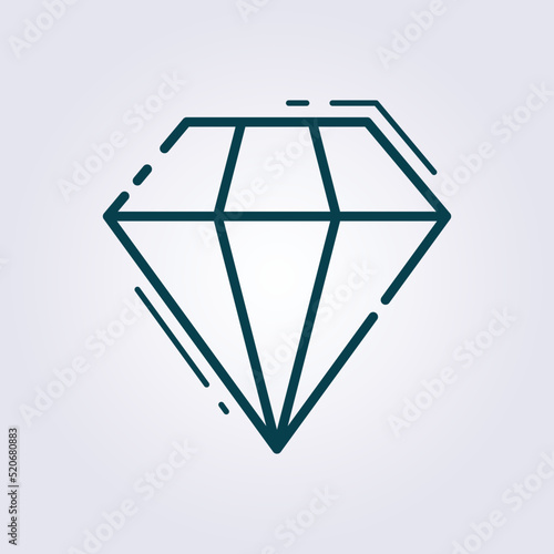 simple diamond icon vector logo illustration line art