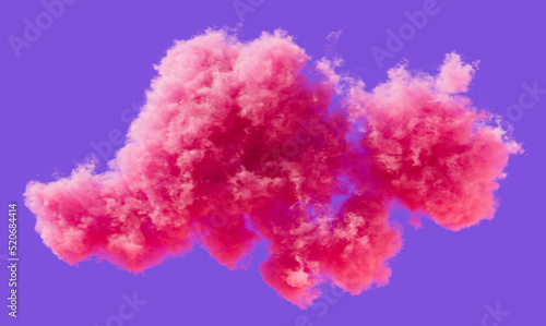 Single pink cloud formation, romantic soft cloud, 3d rendering © markOfshell
