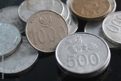 close up of a thousand rupiah coin