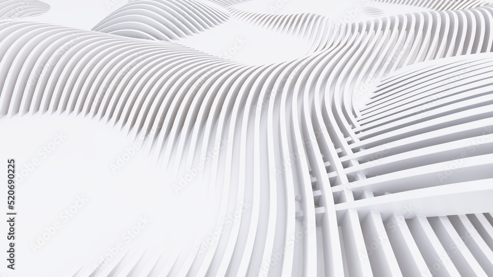 Abstract Curved Shapes. White Circular Background. Abstract Curved Shapes. White Circular Background.