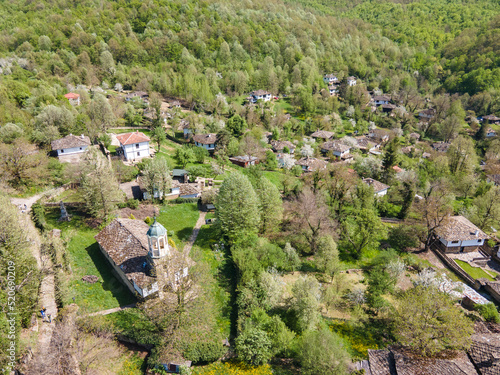 Aerial view of village of Bozhentsi, Bulgaria