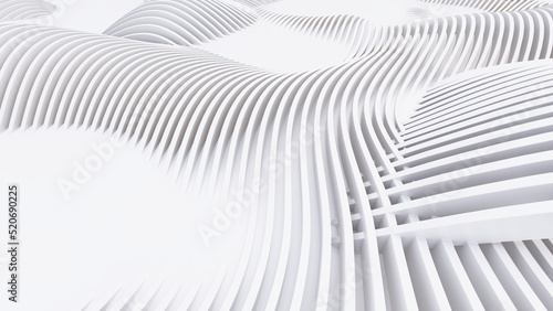 Wallpaper Mural Abstract Curved Shapes. White Circular Background. Torontodigital.ca