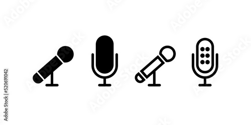 Microphone icon set. microphone collection for web. Black style - stock vector.