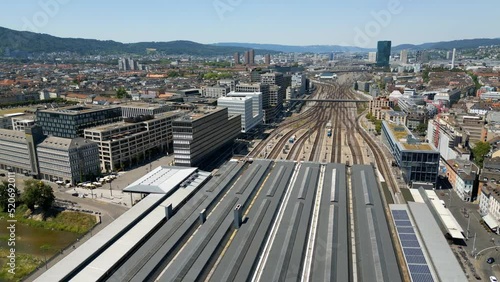 Zurich Central Station from above - the main railway station in the city - travel photography photo