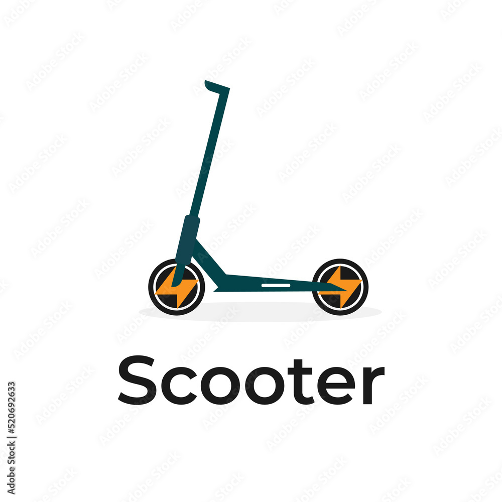 Scooter illustration logo with energy on wheels Scooter illustration logo with energy on wheels
