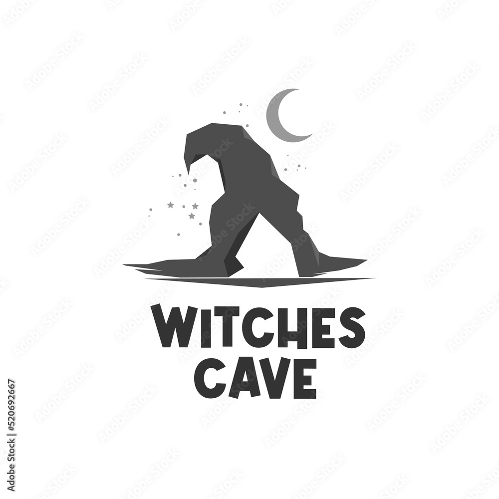 Abstract illustration of a witch hat shaped cave