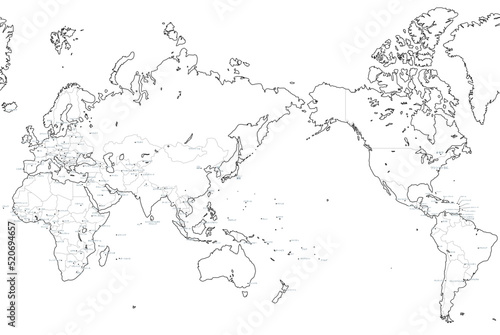 白地図 世界（首都名）