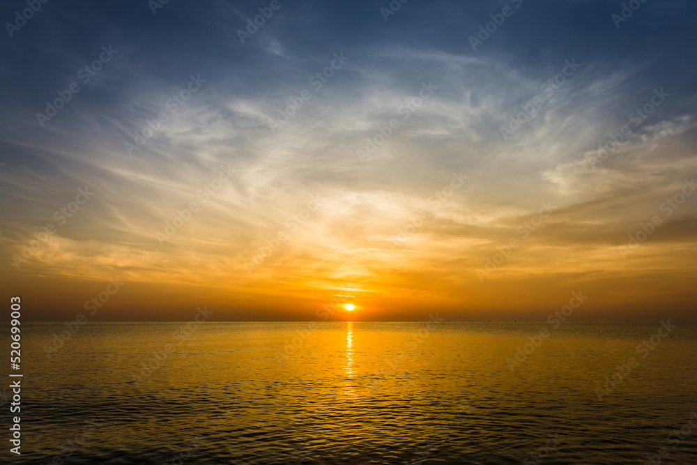 sunset sky with dramatic sunset clouds over the sea. Beautiful sunrise over Ocean sunset sky with dramatic sunset clouds over the sea. Beautiful sunrise over Ocean