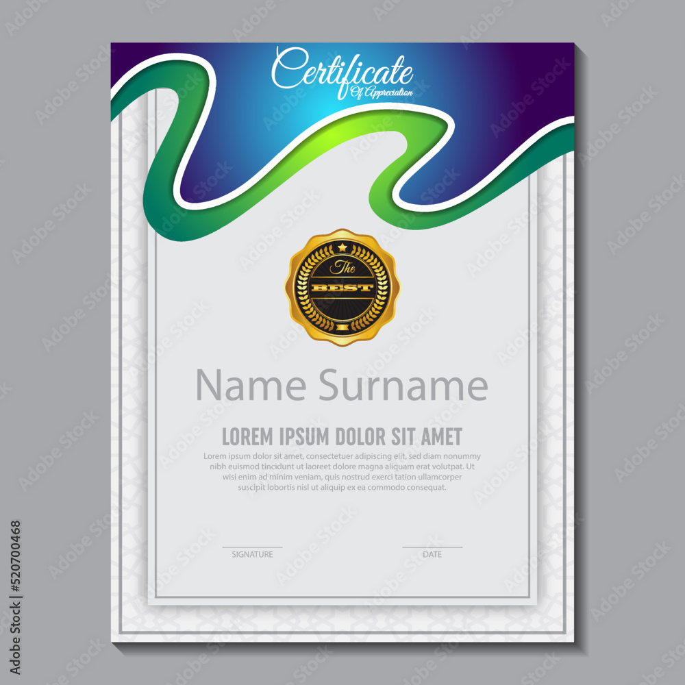 Modern Design Certificate layout concept. Simple elegant and luxurious ...