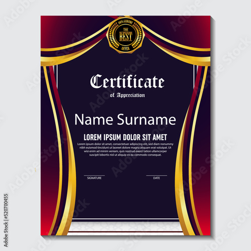 Modern Design Certificate layout concept. Simple elegant and luxurious elegant modern design diploma background vector award certificate template