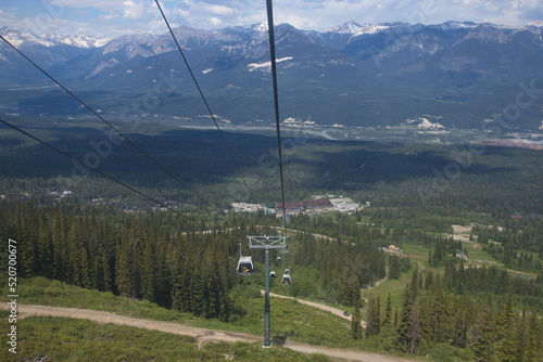 View of Golden from Golden Eagle Express in Kicking Horse Mountain Resort in British Columbia,Canada,North America 