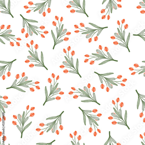 seamless pattern of orange floral bud for fabric