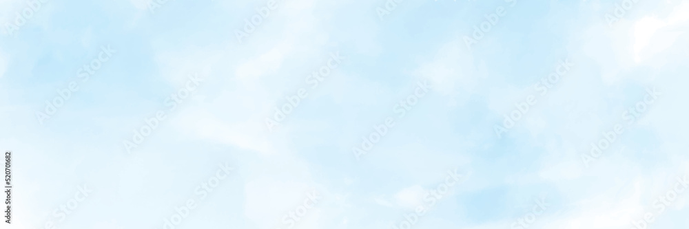 Abstract watercolour painting blue sky overcast above the cloud in panorama view beautiful cloudscape for background Abstract watercolour painting blue sky overcast above the cloud in panorama view beautiful cloudscape for background