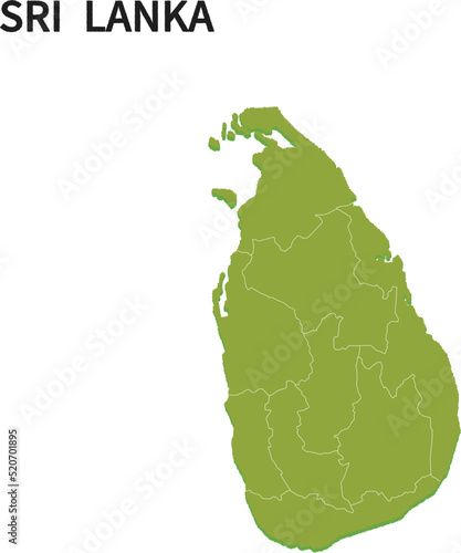 スリランカ/SRILANKAの地域区分イラスト