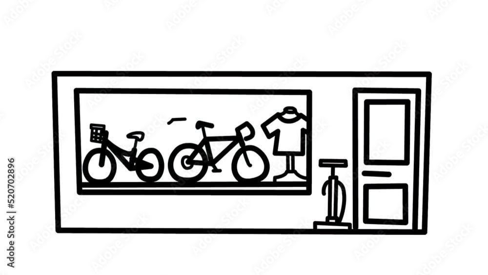 cycle shop Sketch and 2d animated cycle shop Sketch and 2d animated