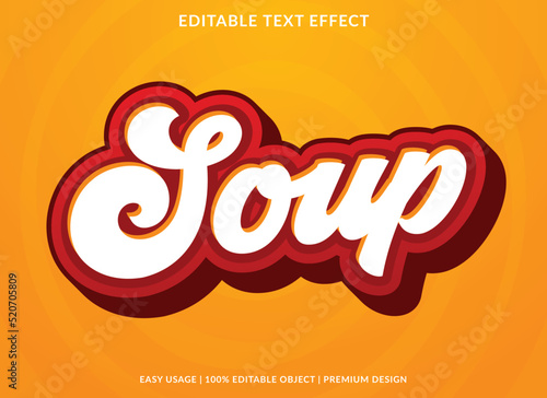 soup editable text effect font template with abstract background style use for business logo