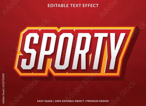 sporty editable text effect font template with abstract background style use for business logo