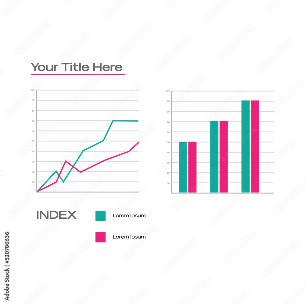 Two chart template vector illustration modern style for presentation Two chart template vector illustration modern style for presentation