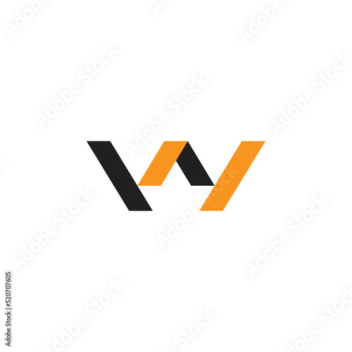 letter w roof 3d flat logo vector