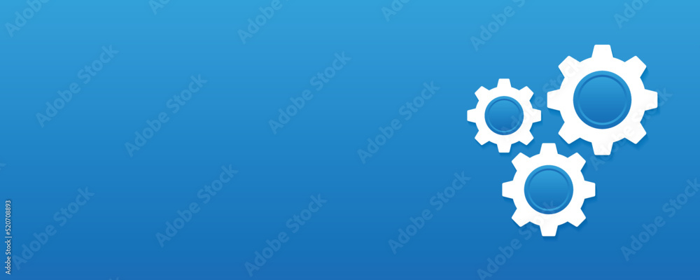 Development banner with gear icon for system integration ...