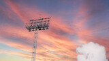 Stadium lighting There is a sky at dusk