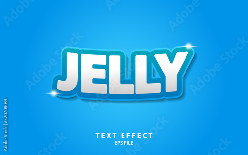 Jelly text effect template with cartoon style and bold font concept use for food brand label and logo. Vector illustration