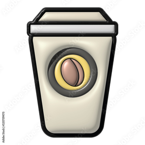 Wallpaper Mural Paper coffee cup in 3d style with logo Torontodigital.ca