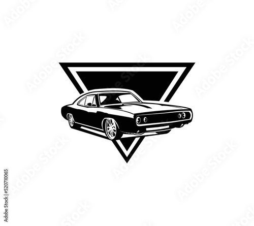 isolated american muscle car illustration vector