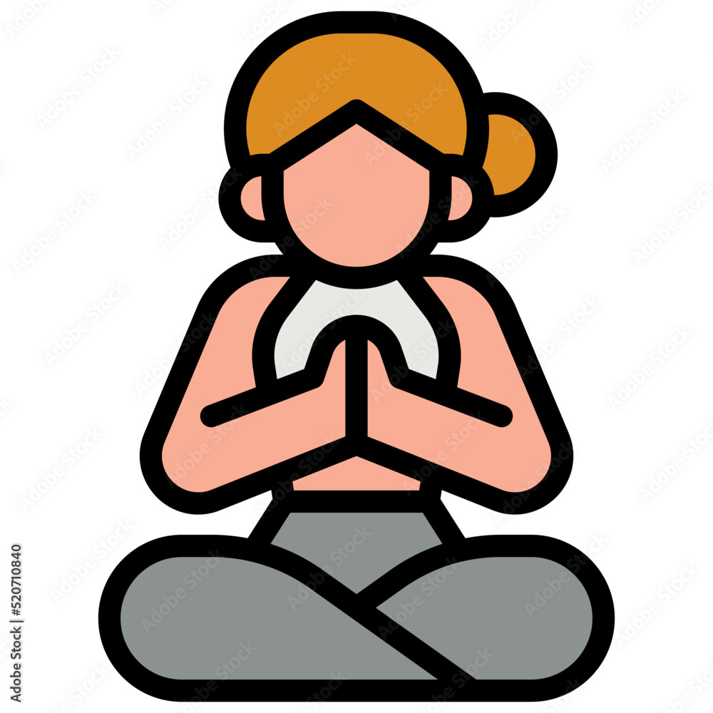 yoga filled outline icon