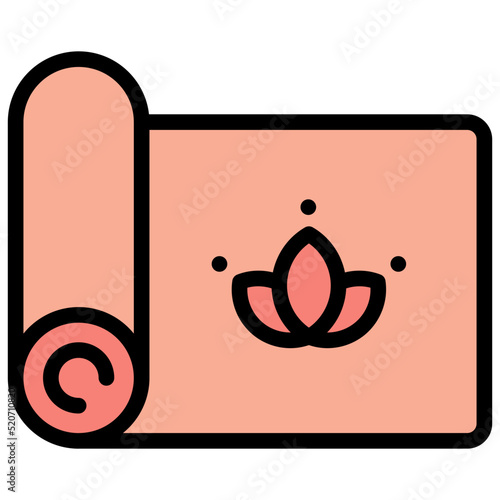 yoga mat filled outline icon