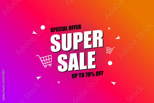 Super sale discount banner template promotion.
