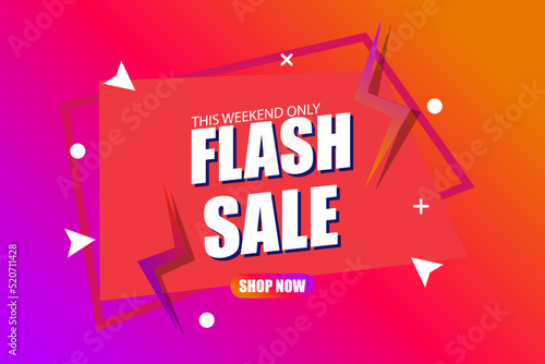 Flash sale discount banner template promotion.