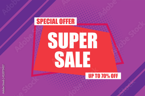 Super sale discount banner template promotion.