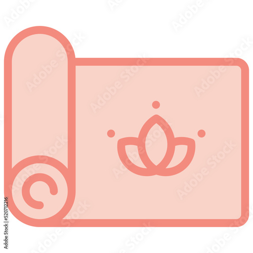 yoga mat two tone icon