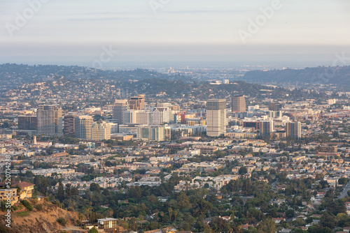 View of Glendale California right before sunset